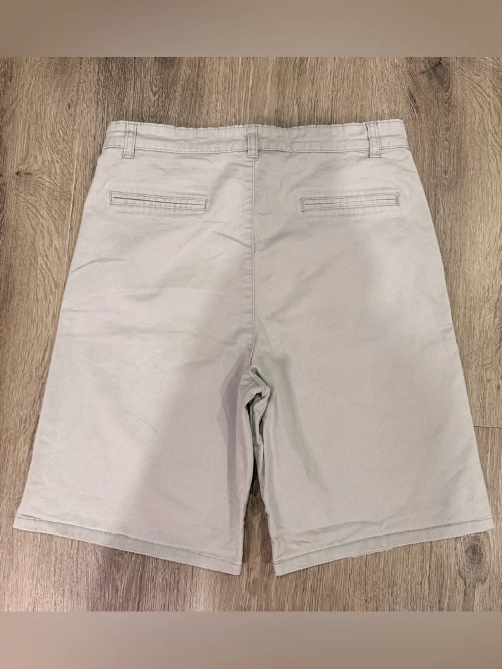 Classic Cotton Chino Shorts - Light Gray size youth 14